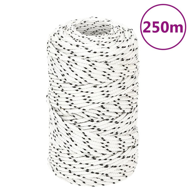 Pleteni brodski konop bijeli 2 mm x 250 m poliesterski 152744