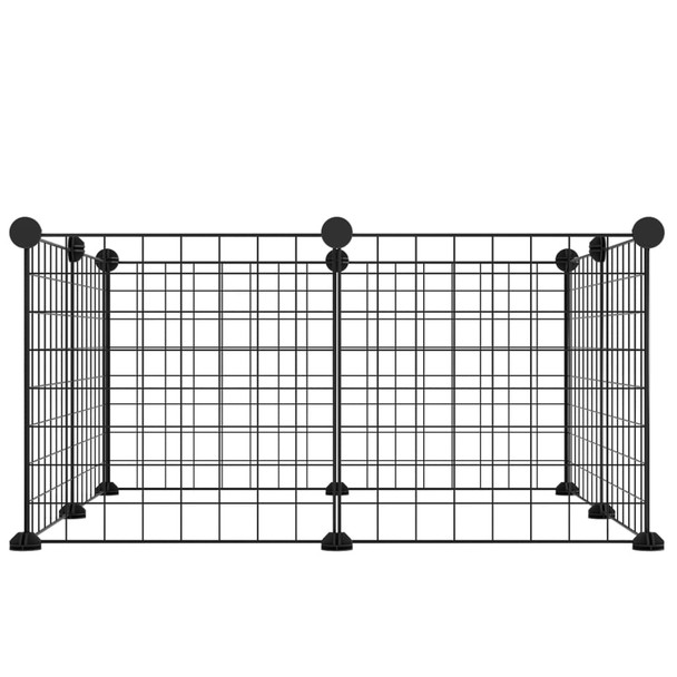 Kavez za kućne ljubimce s 8 panela crni 35 x 35 cm čelični 171621