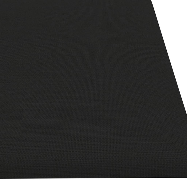 Zidne ploče od tkanine 12 kom crne 60 x 15 cm 1,08 m² 343824