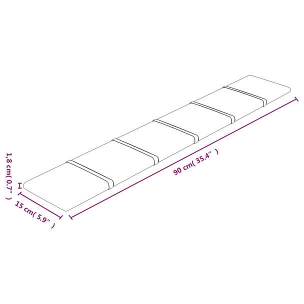 Zidne ploče 12 kom tamnosive 90 x 15 cm baršunaste 1,62 m² 344106