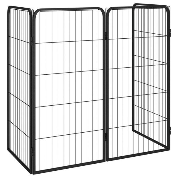 Ograda za pse sa 4 panela crna 50 x 100 cm čelik obložen prahom 171793