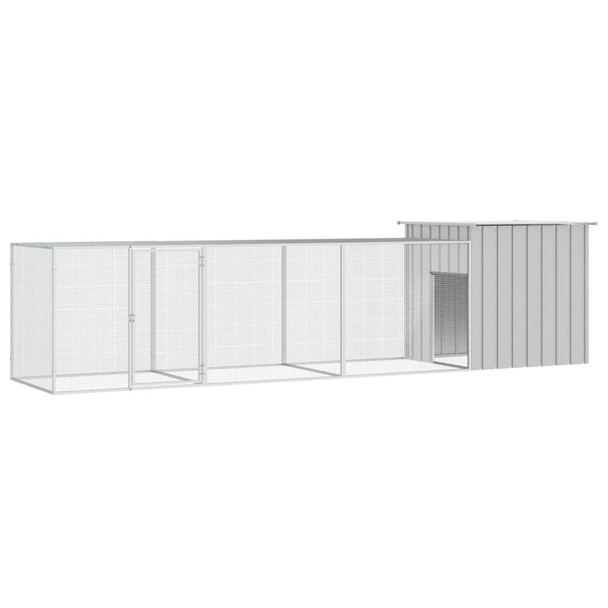Kavez za kokoši sivi 400x91x100 cm od pocinčanog čelika 3106461