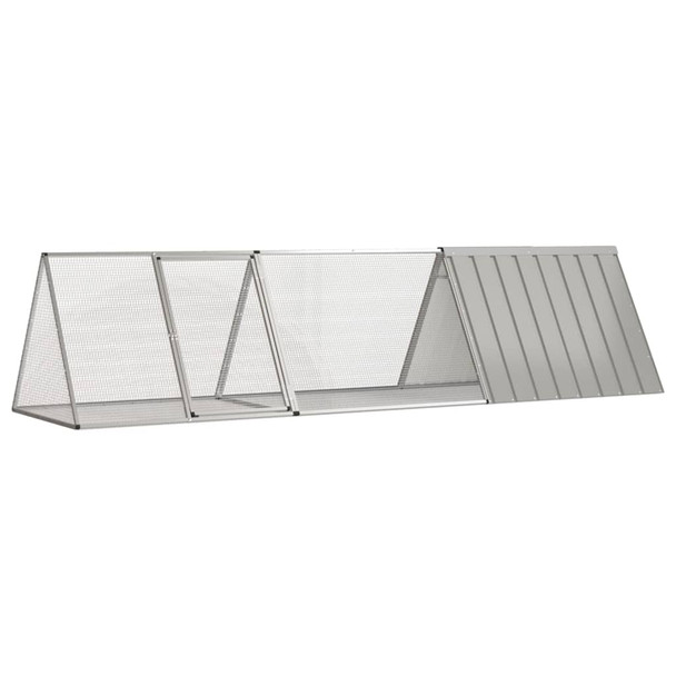 Kavez za zečeve sivi 302,5x80,5x71 cm od pocinčanog čelika 3106449