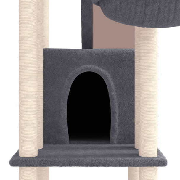 Penjalica za mačke sa stupovima za grebanje tamnosiva 201 cm 171644