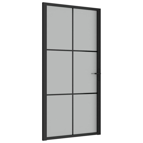 Unutarnja vrata 102,5 x 201,5 cm crna od mat stakla i aluminija 350559