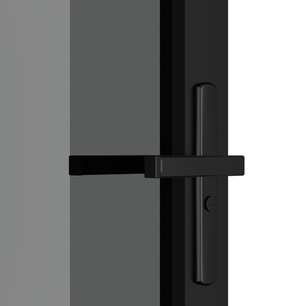 Unutarnja vrata 83 x 201,5 cm crna od ESG stakla i aluminija 350561