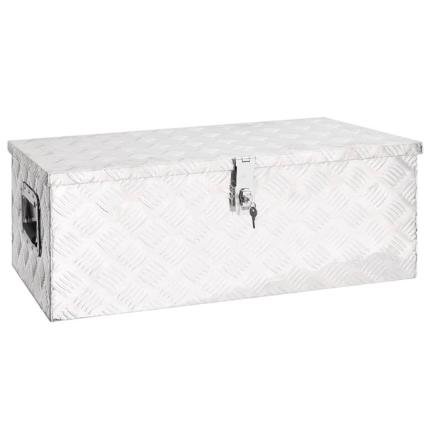 Kutija za pohranu srebrna 80 x 39 x 30 cm aluminijska 152252