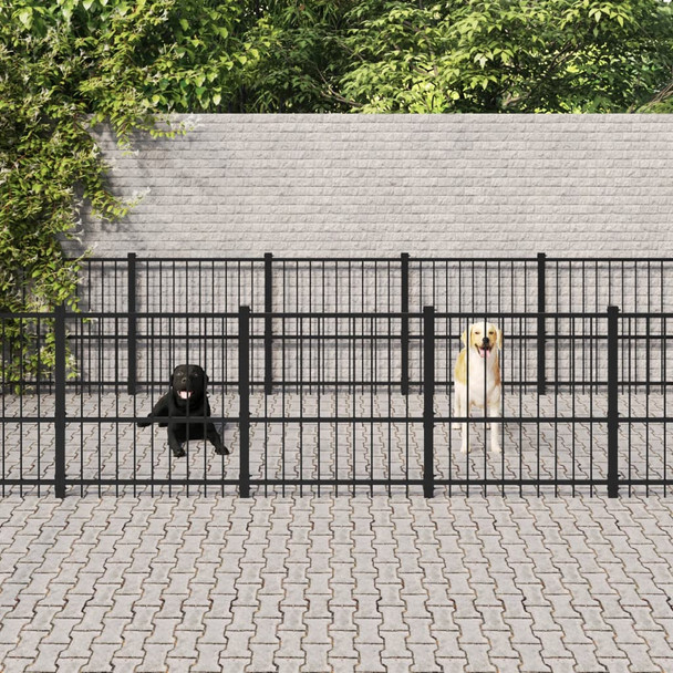 Vanjski kavez za pse čelični 14,11 m² 3124618
