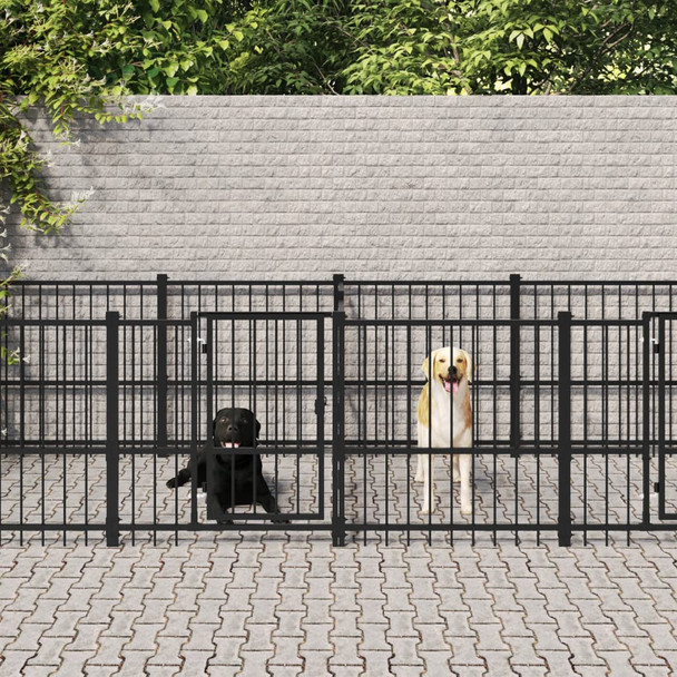 Vanjski kavez za pse čelični 15,02 m² 3124666