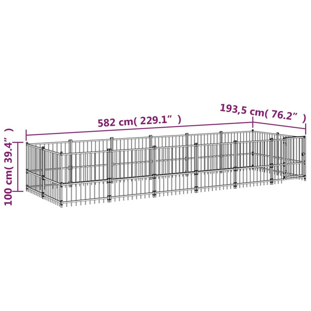 Vanjski kavez za pse čelični 11,26 m² 3124602