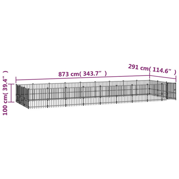 Vanjski kavez za pse čelični 25,4 m² 3124622