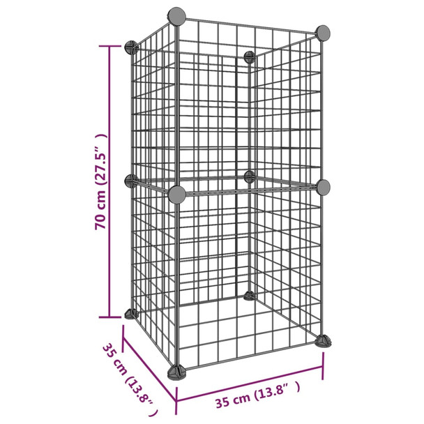 Kavez za kućne ljubimce s 8 panela crni 35 x 35 cm čelični 3114031