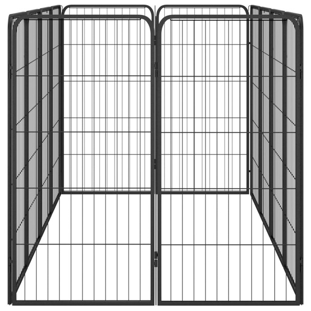 Ograda za pse s 12 panela crna 50 x 100 cm čelik obložen prahom 3115959