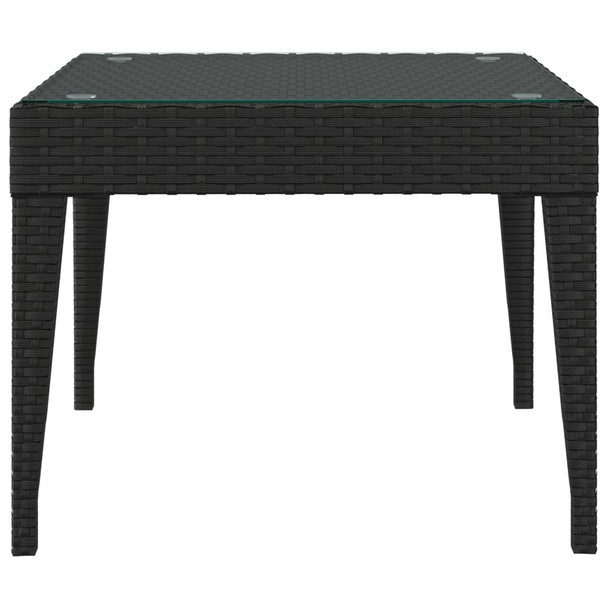Bočni stolić crni 50 x 50 x 38 cm poliratan i kaljeno staklo 319402