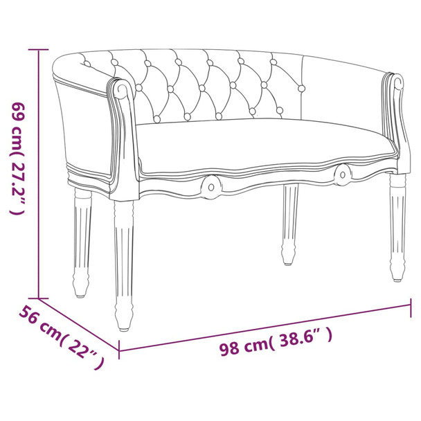 Klupa tamnosiva 98x56x69 cm od tkanine 344509