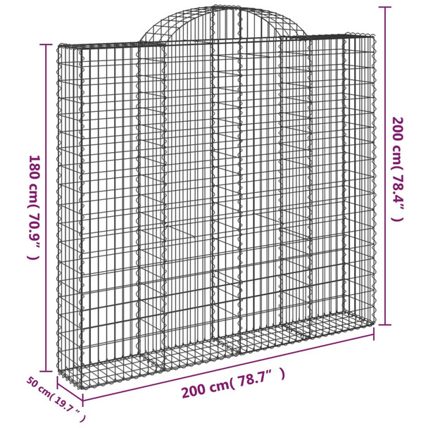 Lučne gabionske košare 3 kom 200x50x180/200cm pocinčano željezo 3146405