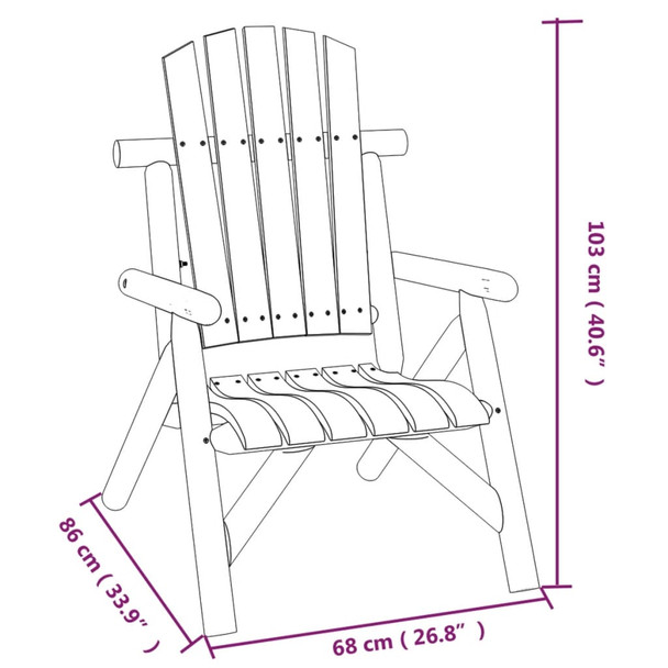 Vrtna stolica 68 x 86 x 103 cm od masivnog drva smreke 363343