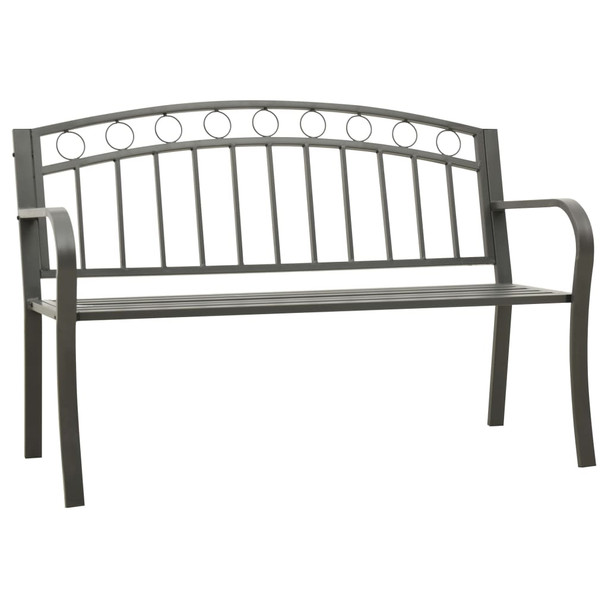 Vrtna klupa siva 120 cm čelična 319586