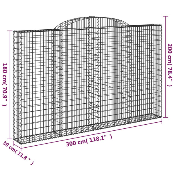 Lučne gabionske košare 3 kom 300x30x180/200cm pocinčano željezo 3146594