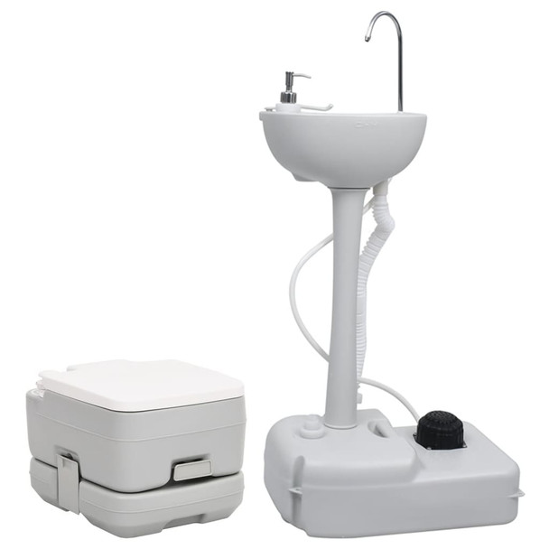 Set prijenosnog toaleta za kampiranje i stalka za pranje ruku 3186667