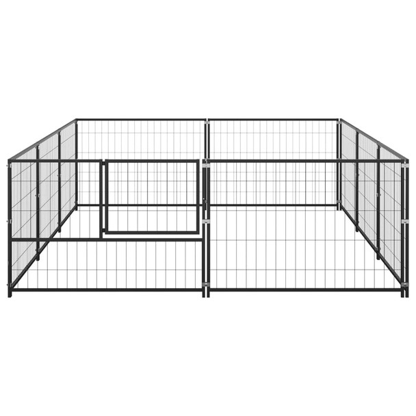 Kavez za pse crni 6 m² čelični 3082110