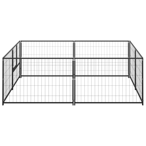 Kavez za pse crni 4 m² čelični 3082109
