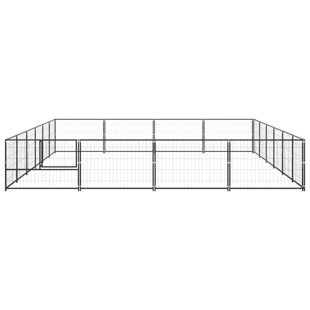 Kavez za pse crni 24 m² čelični 3082145