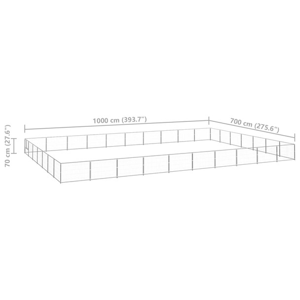 Kavez za pse srebrni 70 m² čelični 3082186