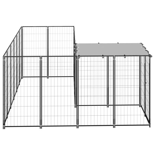 Kavez za pse crni 4,84 m² čelični 3082211