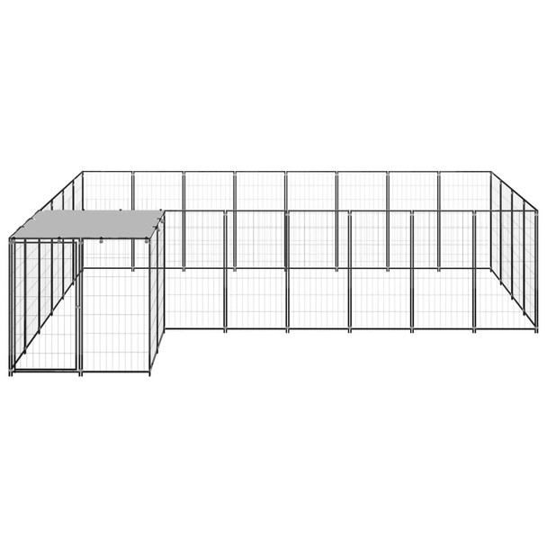 Kavez za pse crni 10,89 m² čelični 3082226