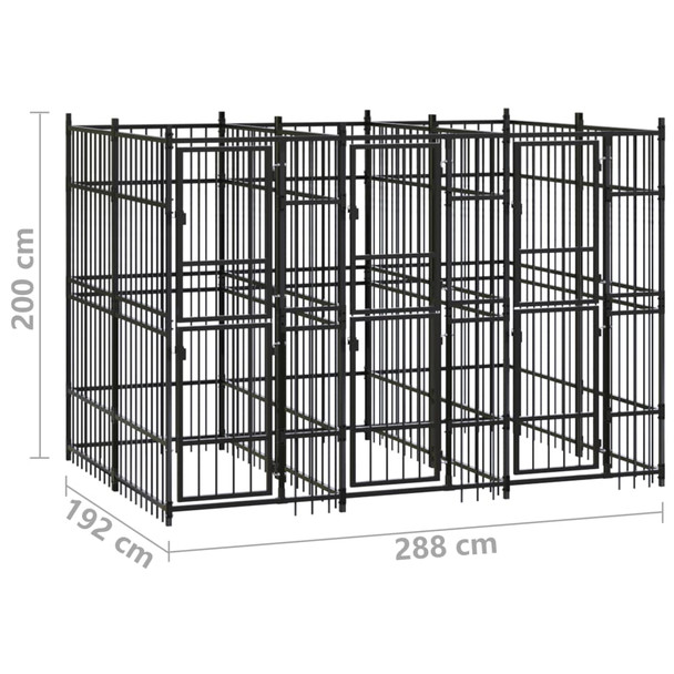 Vanjski kavez za pse čelični 5,53 m² 3097938