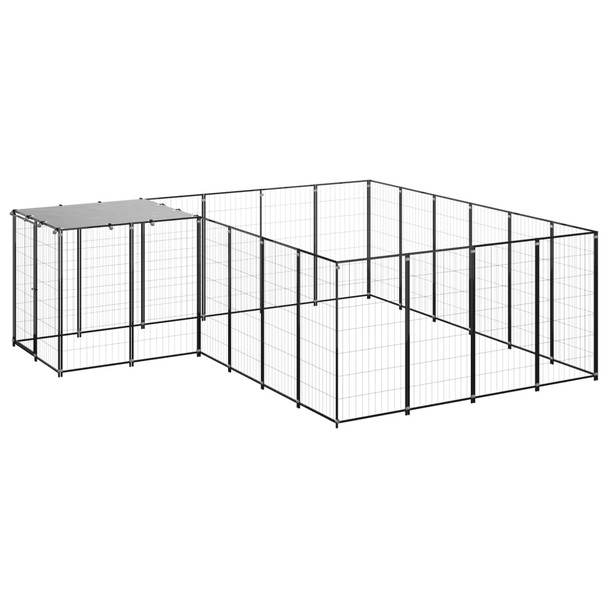 Kavez za pse crni 8,47 m² čelični 3082212