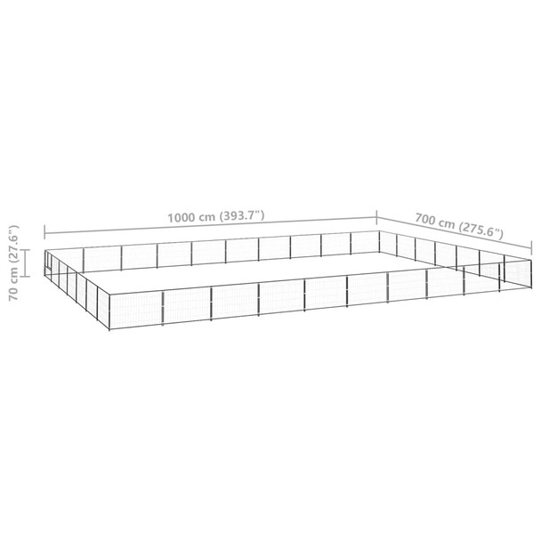 Kavez za pse crni 70 m² čelični 3082182