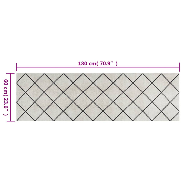 Kuhinjski tepih perivi kvadratni uzorak 60 x 180 cm baršunasti 136568