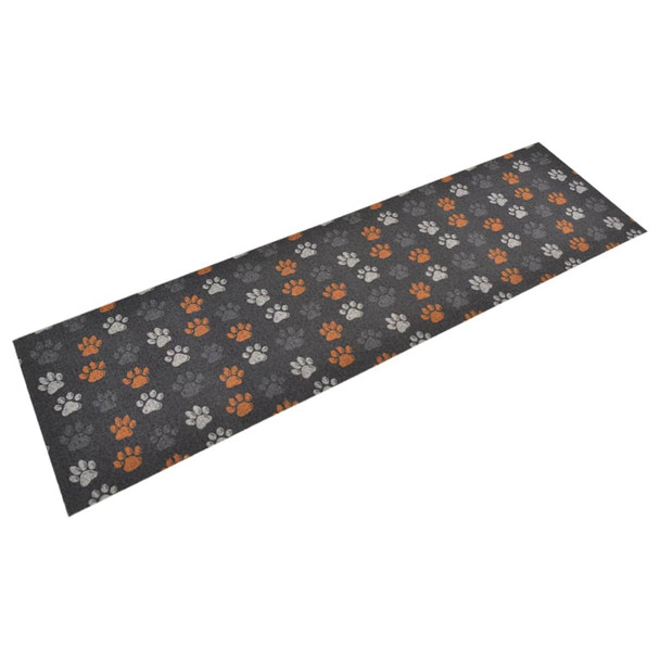 Kuhinjski tepih perivi s uzorkom šapa 45 x 150 cm baršunasti 136573