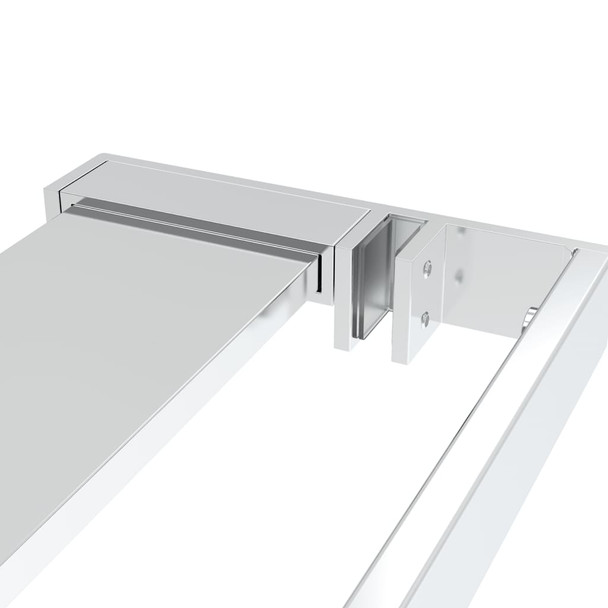 Pregrada za tuš s policom krom 90x195 cm staklo ESG i aluminij 3185498