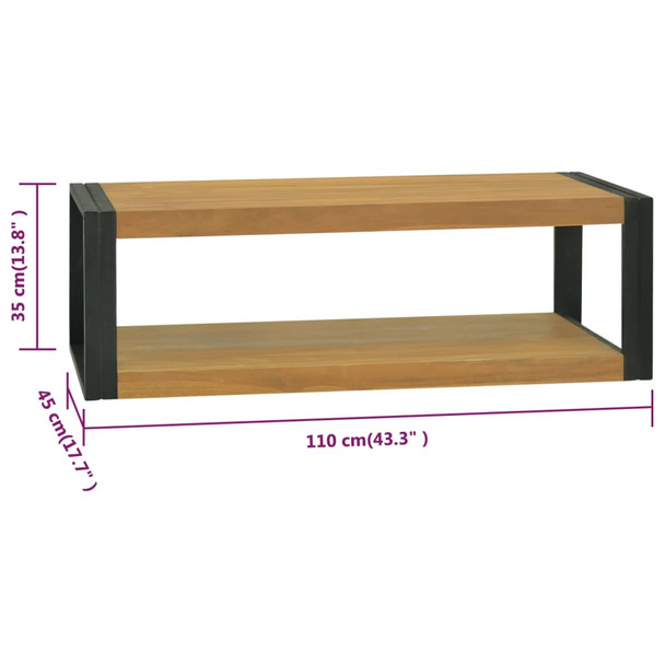 Zidni kupaonski ormarić 110 x 45 x35 cm od masivne tikovine 338232