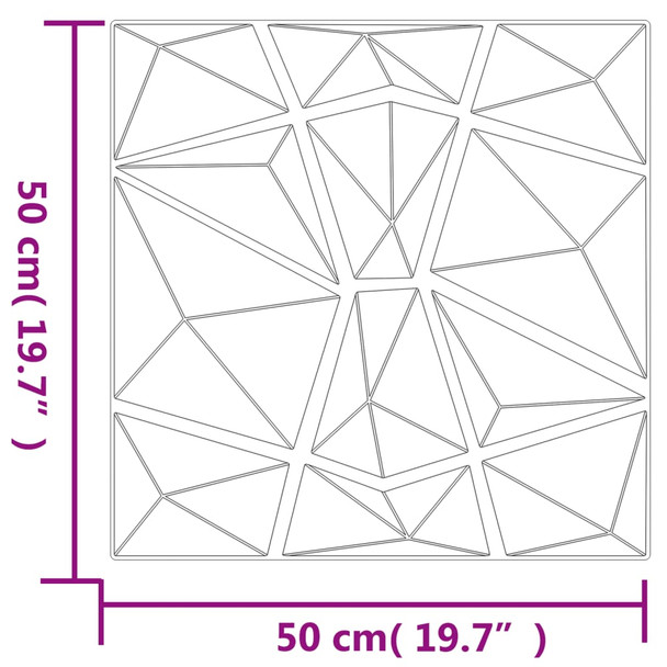 Zidni paneli 48 kom sivi 50 x 50 cm EPS 12 m² uzorak dijamanta 356928