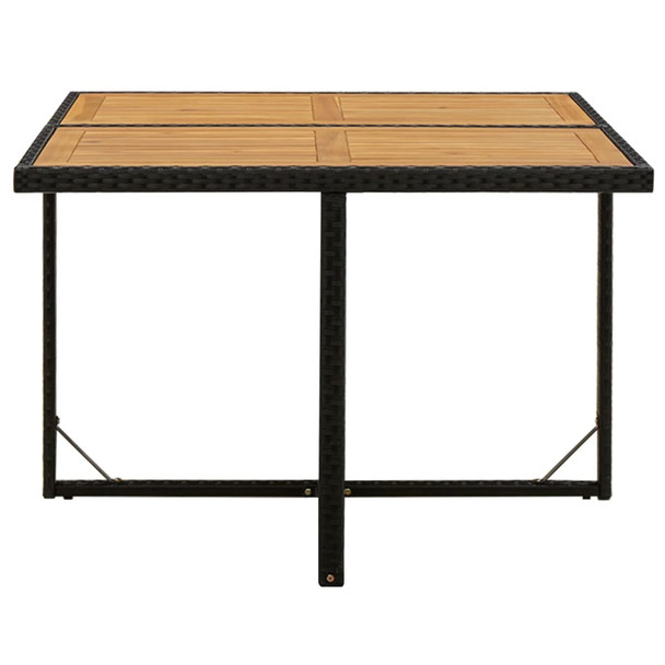 Vrtni stol crni 109 x 107 x 74 cm od poliratana i drva bagrema 316790
