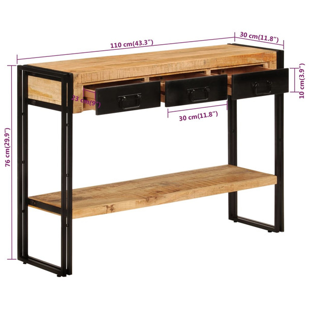 Konzolni stol 110 x 30 x 76 cm od masivnog drva manga 348159