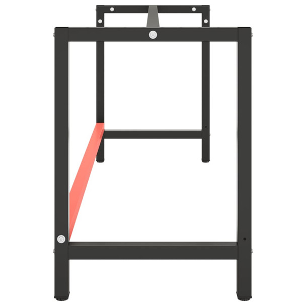 Okvir za radni stol mat crni i mat crveni 180x57x79 cm metalni 151457
