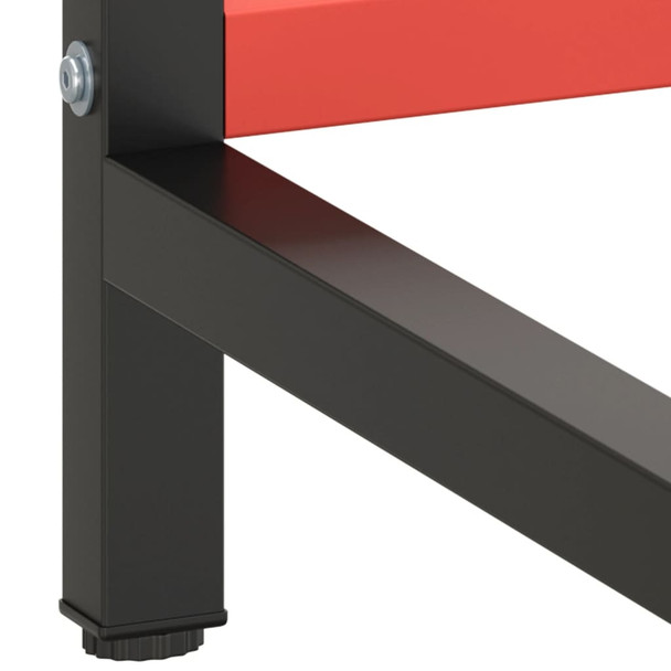 Okvir za radni stol mat crni i mat crveni 180x57x79 cm metalni 151457