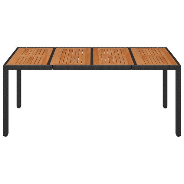 Vrtni stol s drvenom pločom crni 190 x 90 x 75 cm od poliratana 319905