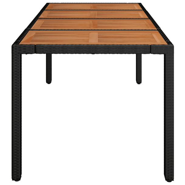 Vrtni stol s drvenom pločom crni 190 x 90 x 75 cm od poliratana 319905