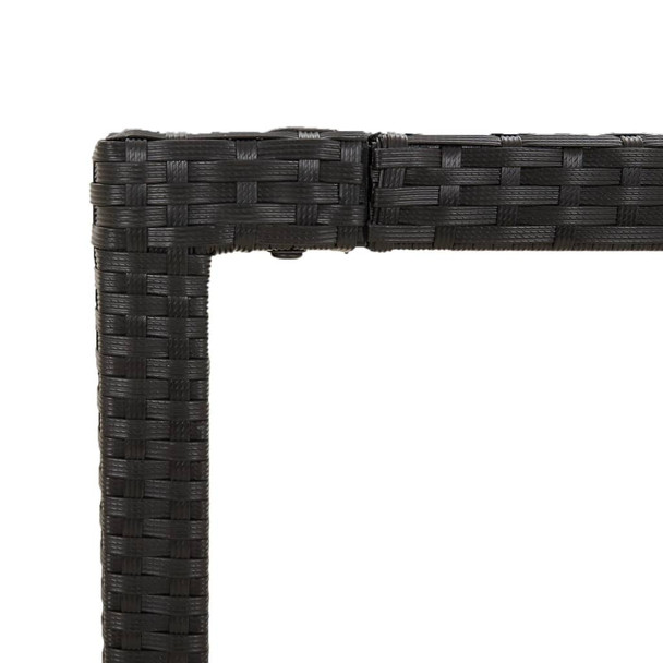 Vrtni stol s drvenom pločom crni 190 x 90 x 75 cm od poliratana 319905