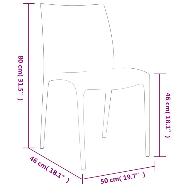 Vrtne stolice 2 kom antracit 50 x 46 x 80 cm od polipropilena 364729