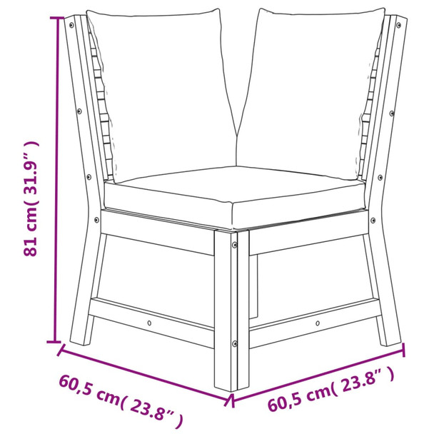 6-dijelni vrtni blagovaonski set s jastucima od bagremovog drva 3154964