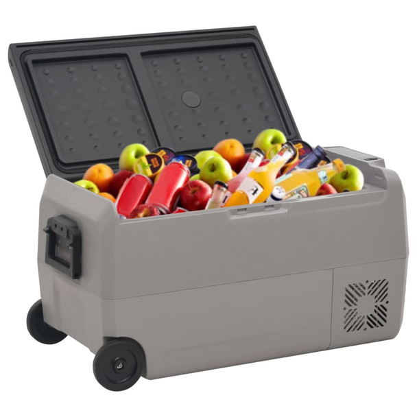Prijenosni hladnjak s kotačima i adapterom crno-sivi 36 L PP/PE 3154638