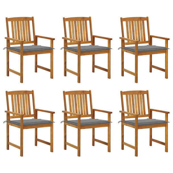 Vrtne stolice s jastucima 6 kom od masivnog drva bagrema 3078152