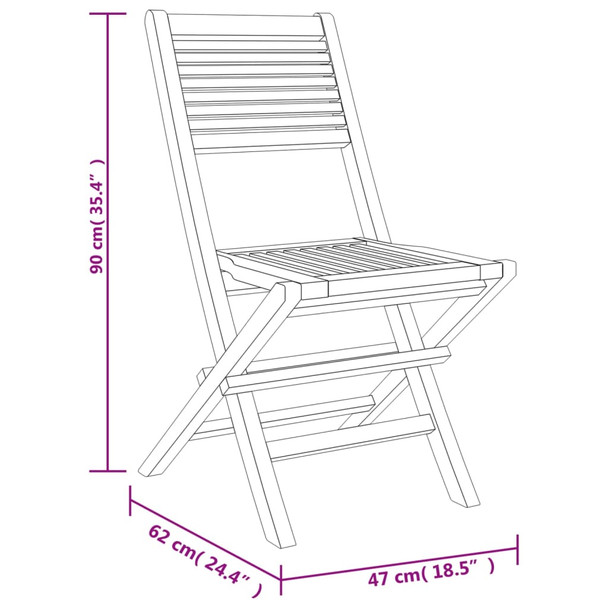 Sklopive vrtne stolice 4 kom 47x62x90 cm od masivne tikovine 3155064